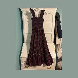 Aqua size XS smock tiered dress with ruffle straps